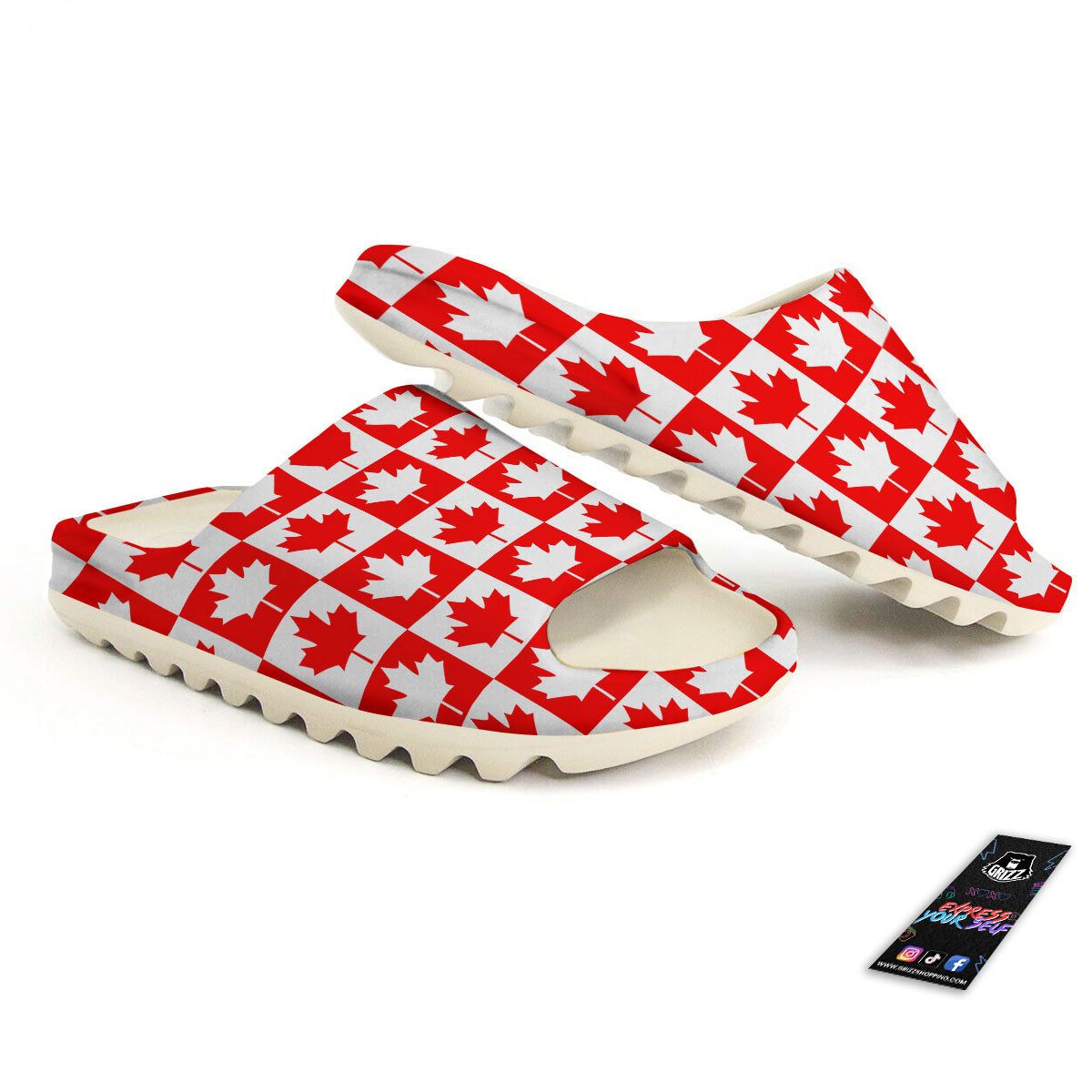 Maple Leaf Canada Print Pattern Sandals-grizzshop
