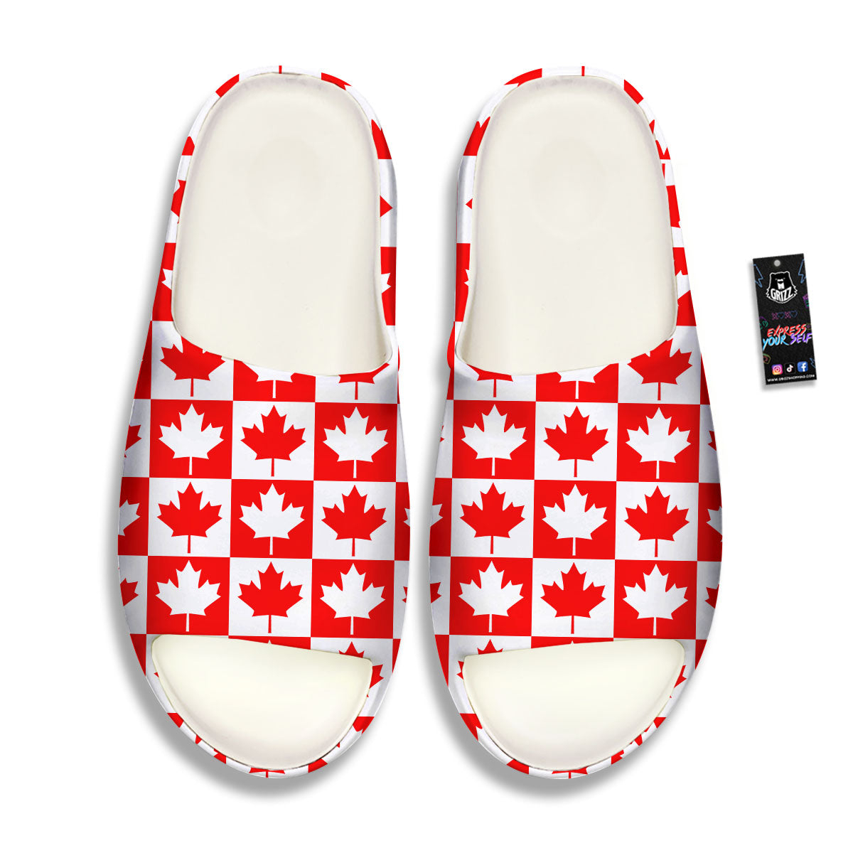 Maple Leaf Canada Print Pattern Sandals-grizzshop