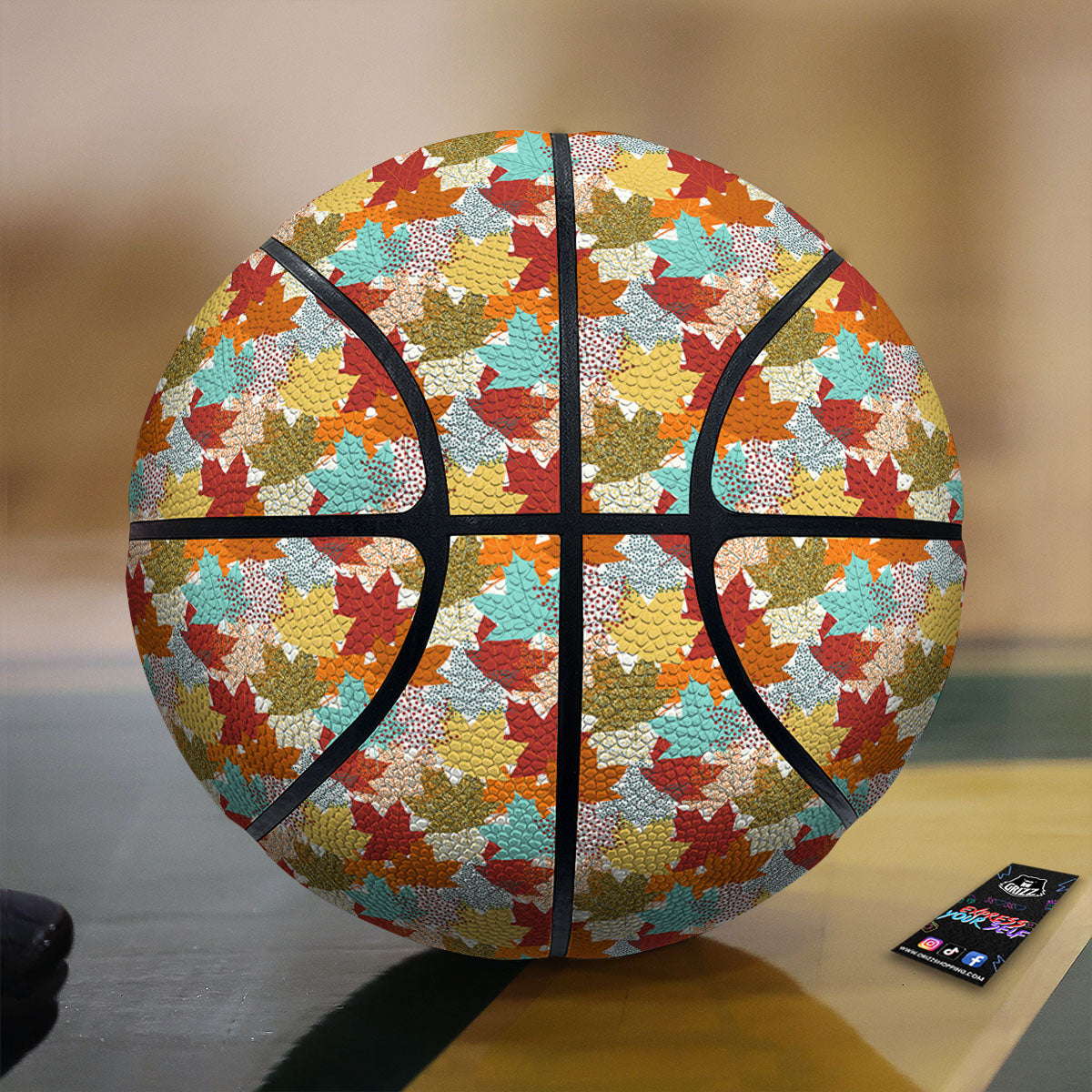 Maple Leaf Canadian Print Pattern Basketball