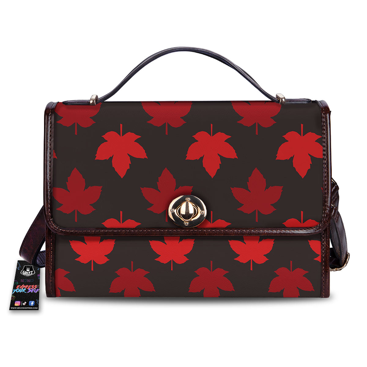 Maple Leaf Red Canadian Print Pattern Women's Satchel Bag