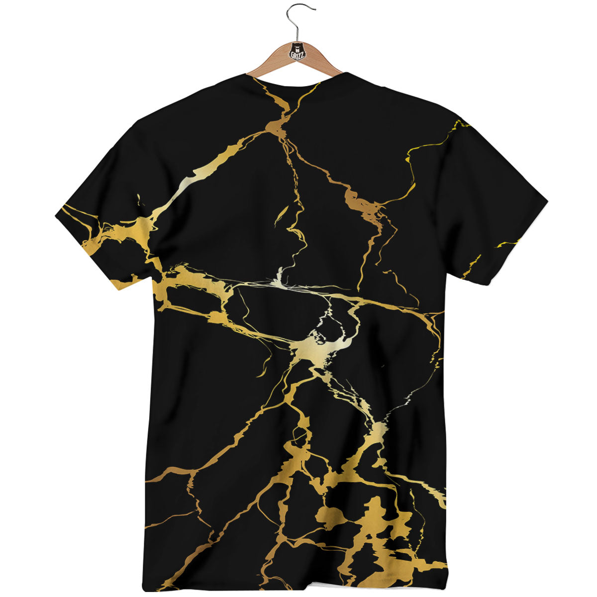 Marble Black Gold Print T-Shirt-grizzshop