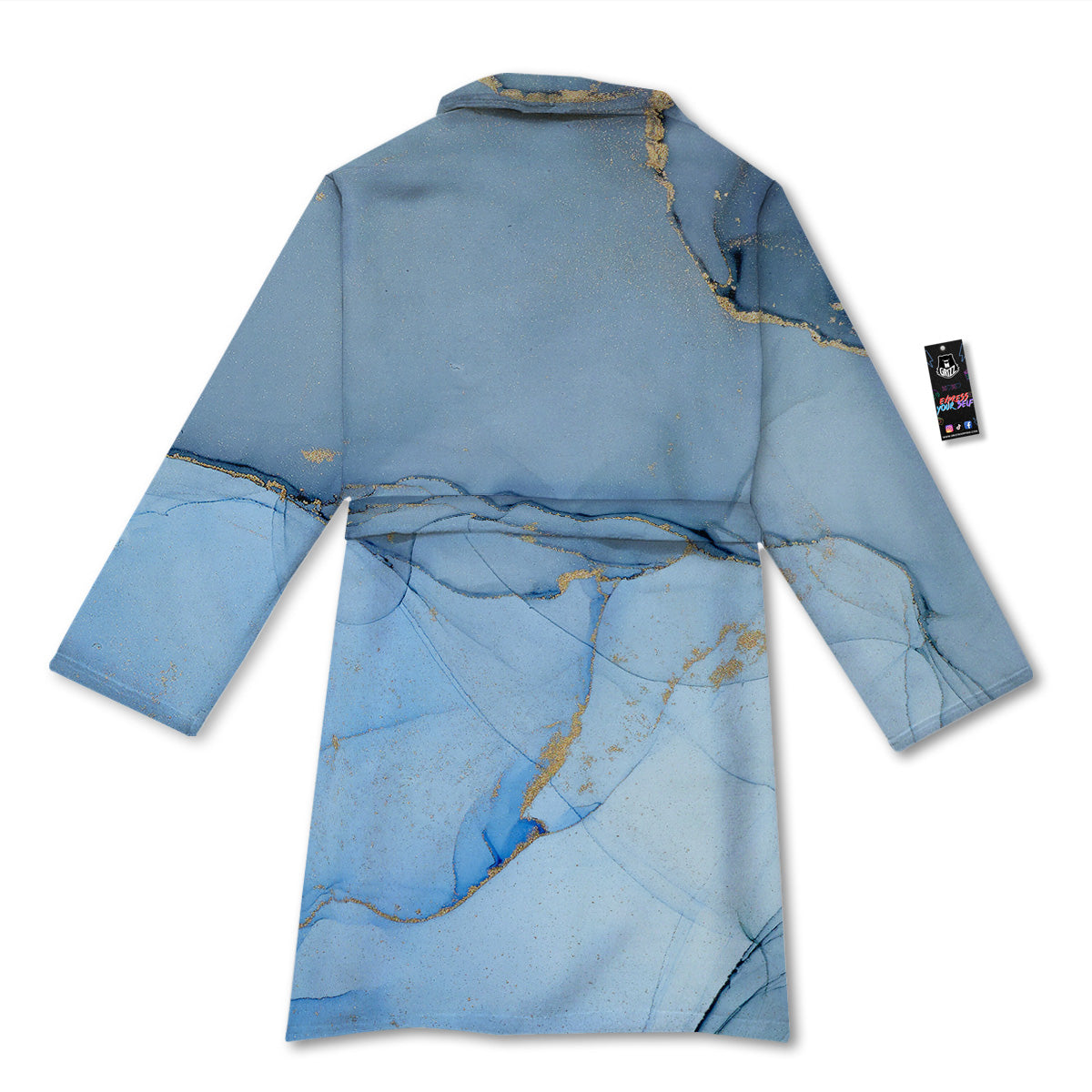Marble Blue Print Bathrobe-grizzshop