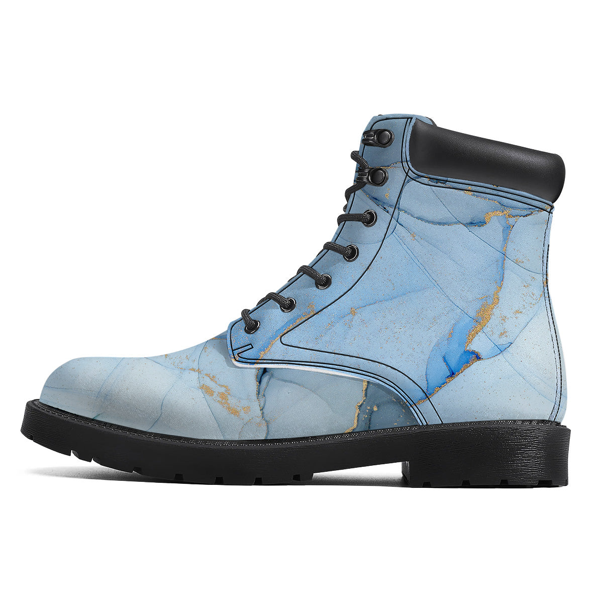 Marble Blue Print Boots-grizzshop