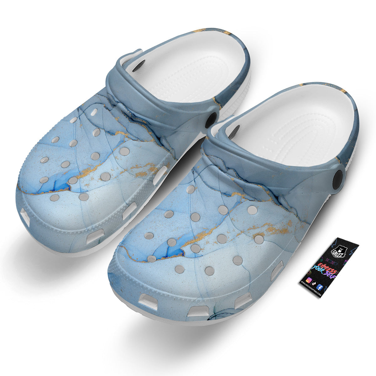 Marble Blue Print Clog-grizzshop