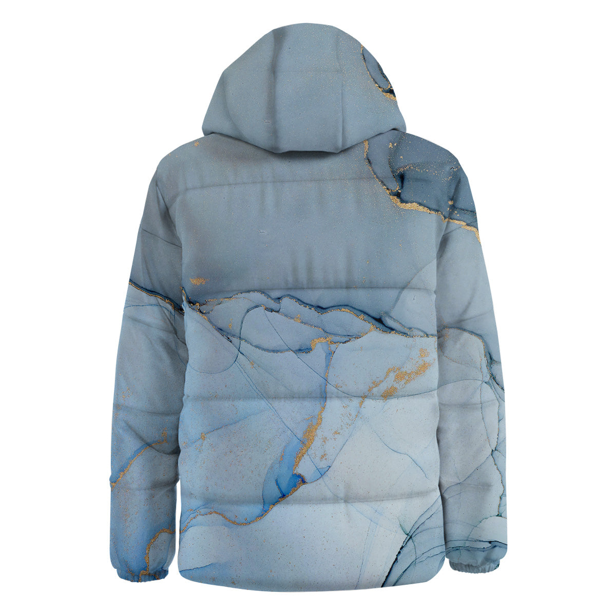Marble Blue Print Down Jacket-grizzshop