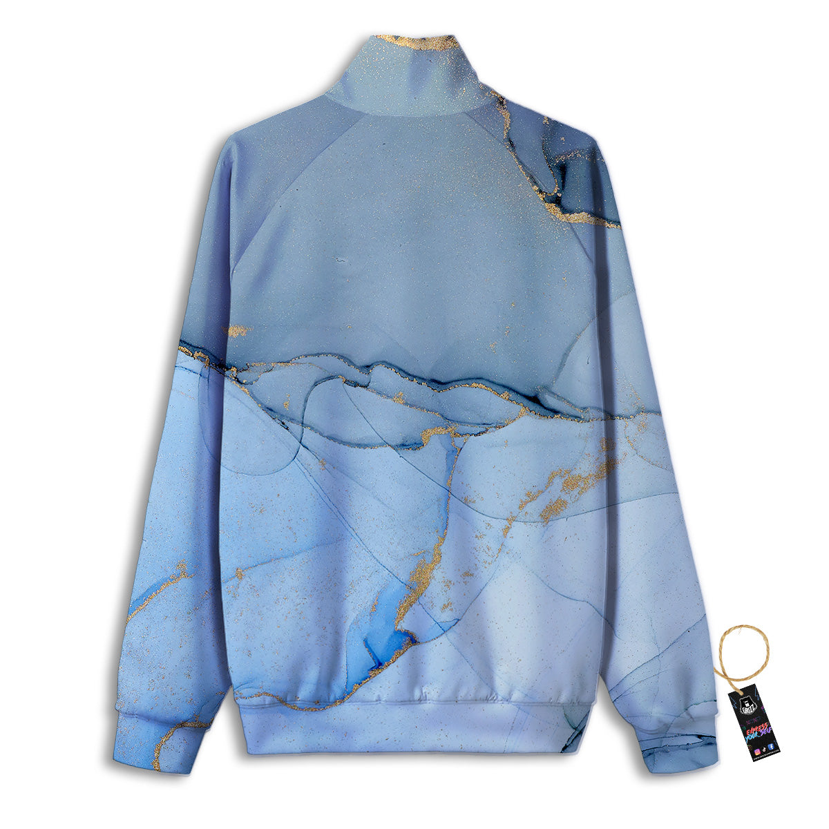 Marble Blue Print Track Jacket-grizzshop
