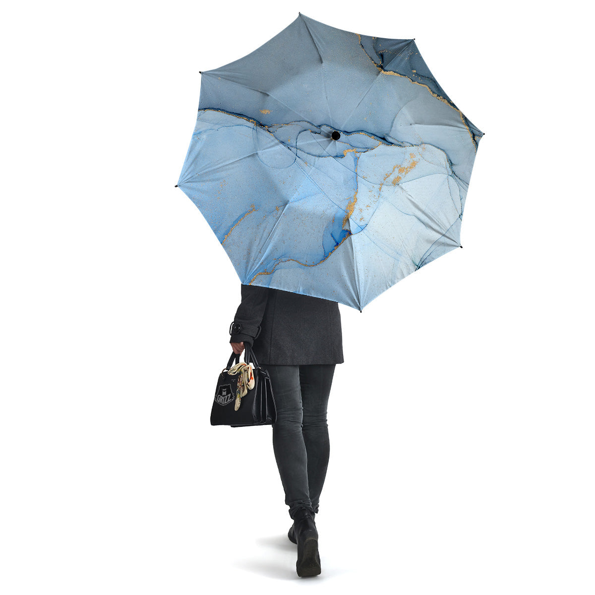 Marble Blue Print Umbrella-grizzshop