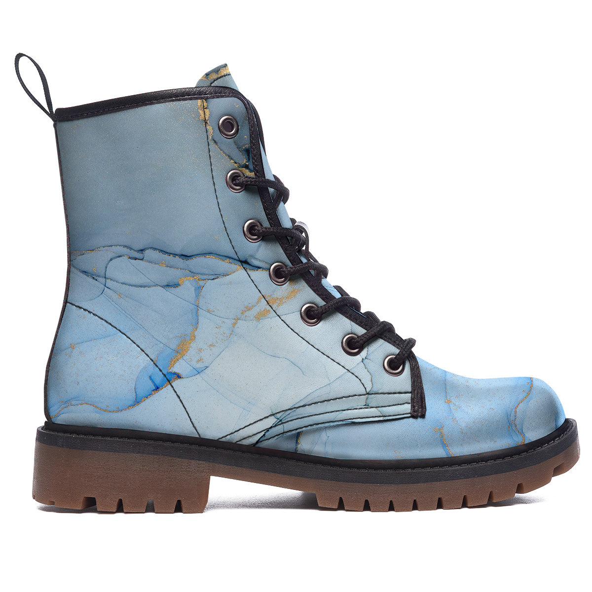 Marble Blue Print Work Boots-grizzshop