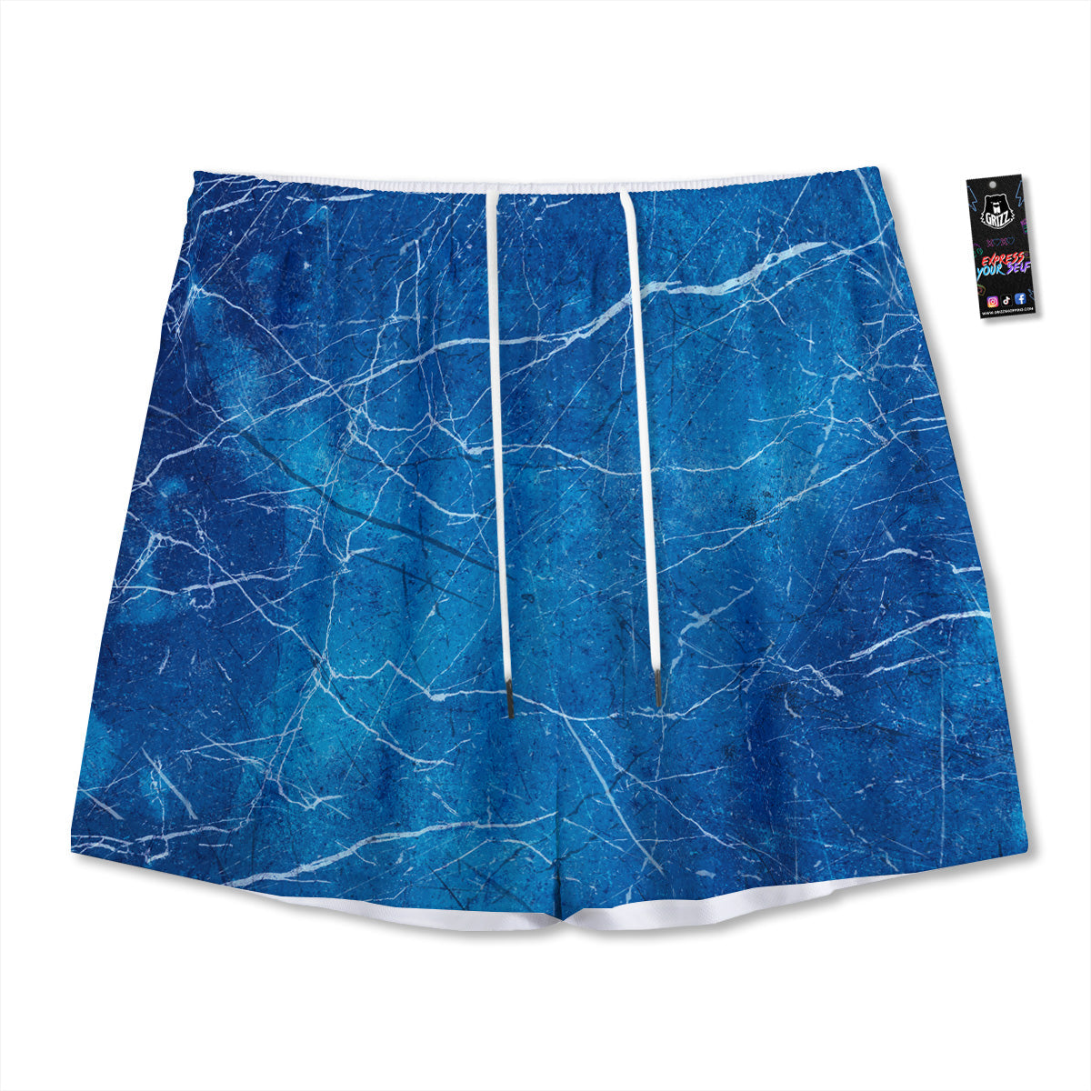 Lips Funky Kiss Print Pattern Mesh Shorts