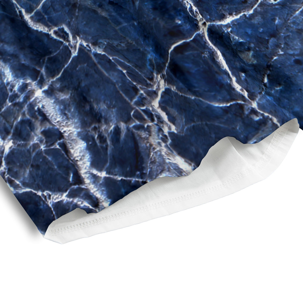 Marble Blue White Print Men's Athletic Shorts