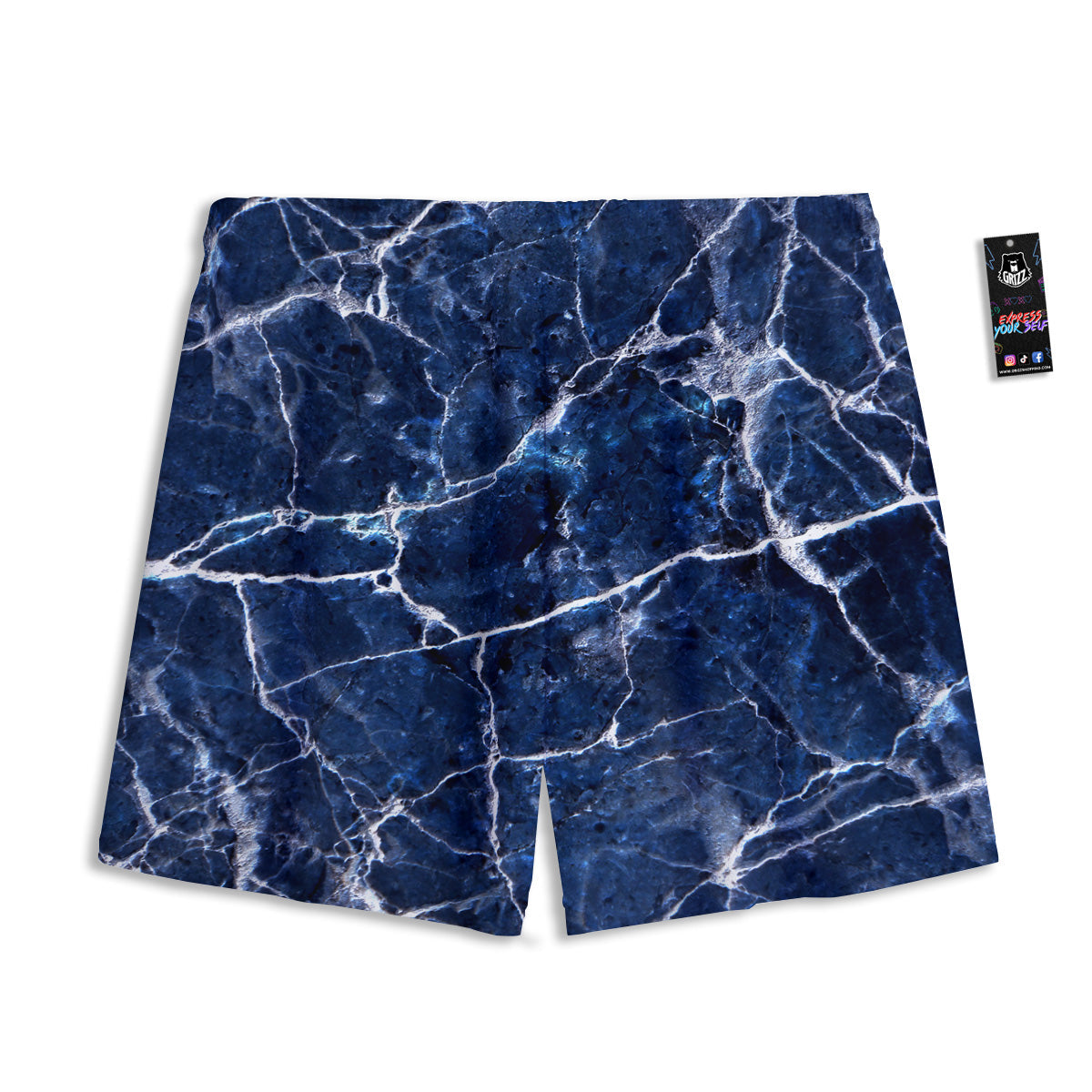 Liquid Trippy Green Abstract Print Mesh Shorts