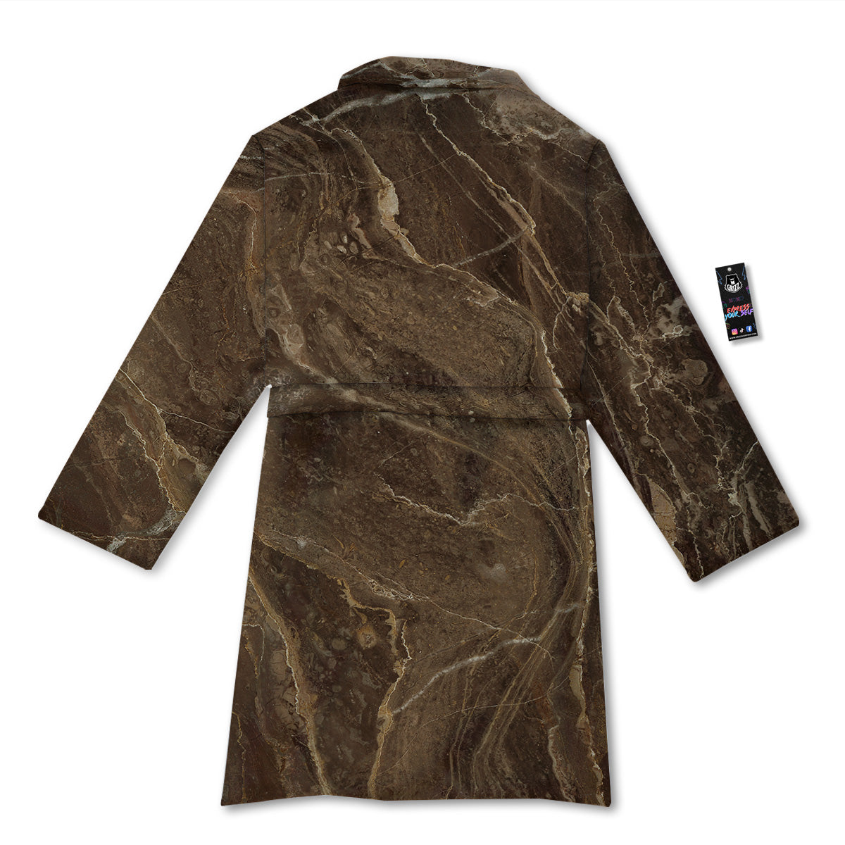 Marble Brown Print Bathrobe-grizzshop