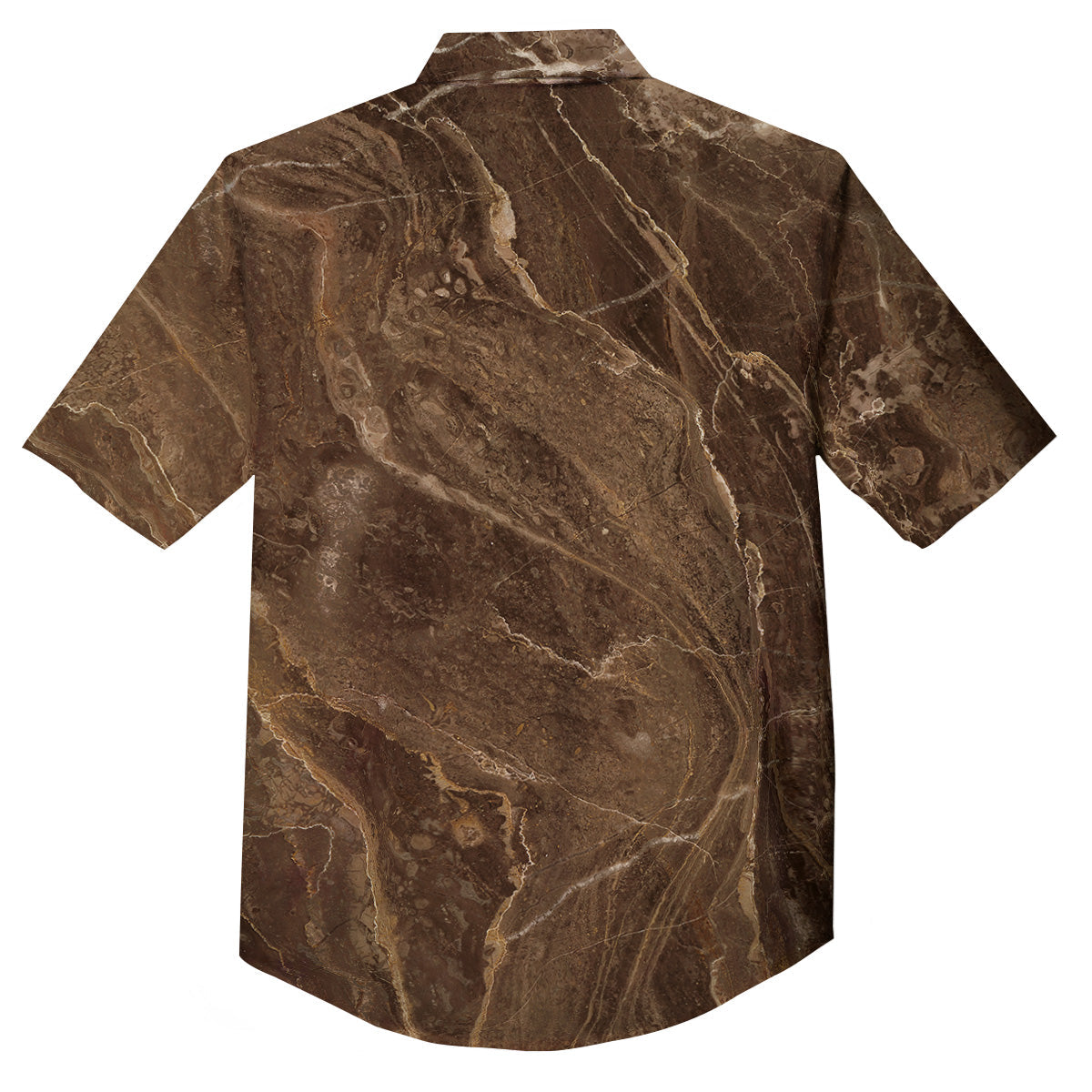 Marble Brown Print Button Up Shirt-grizzshop