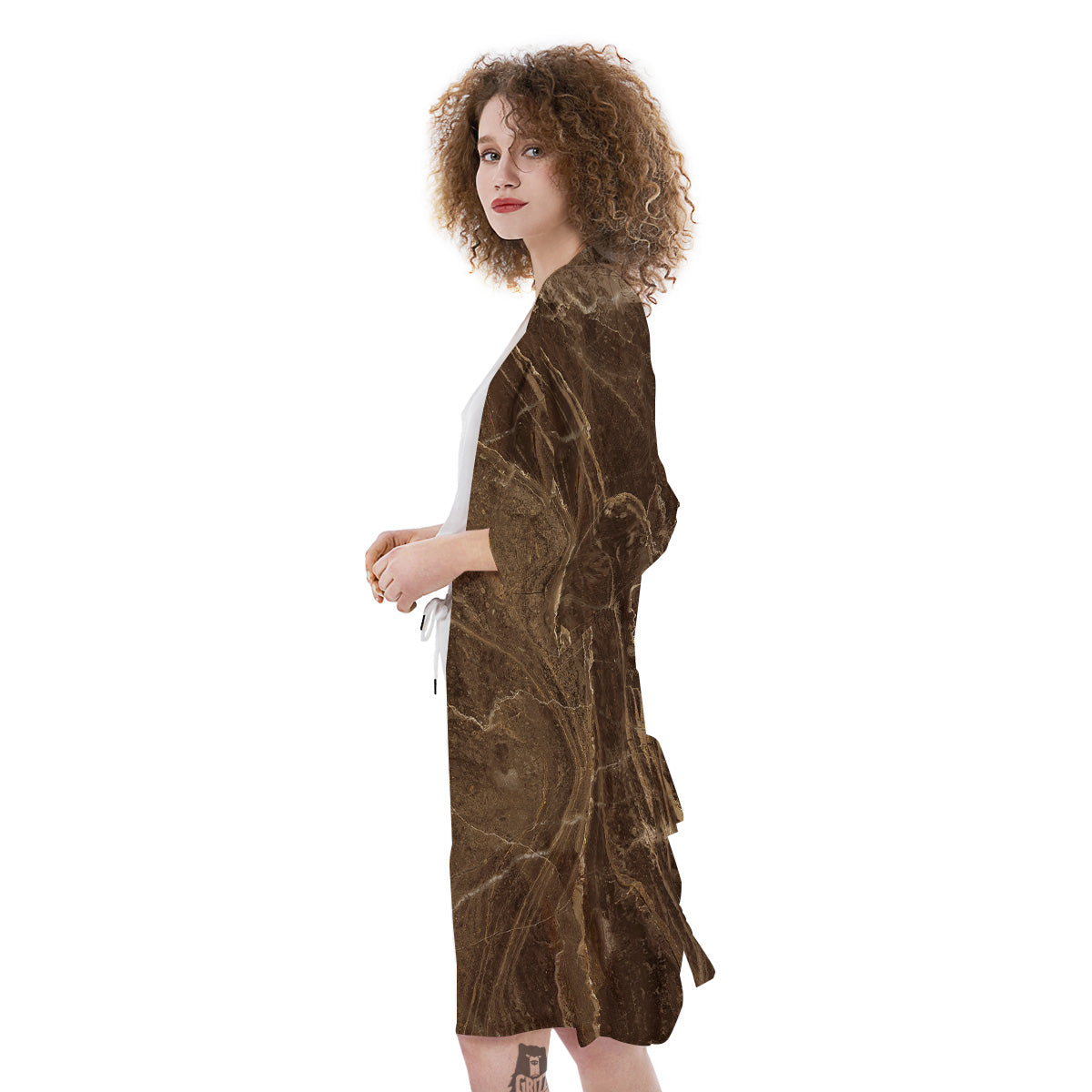 Marble Brown Print Kimono-grizzshop