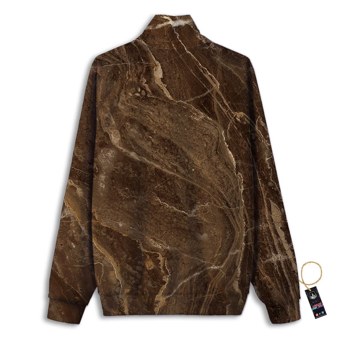 Marble Brown Print Track Jacket-grizzshop