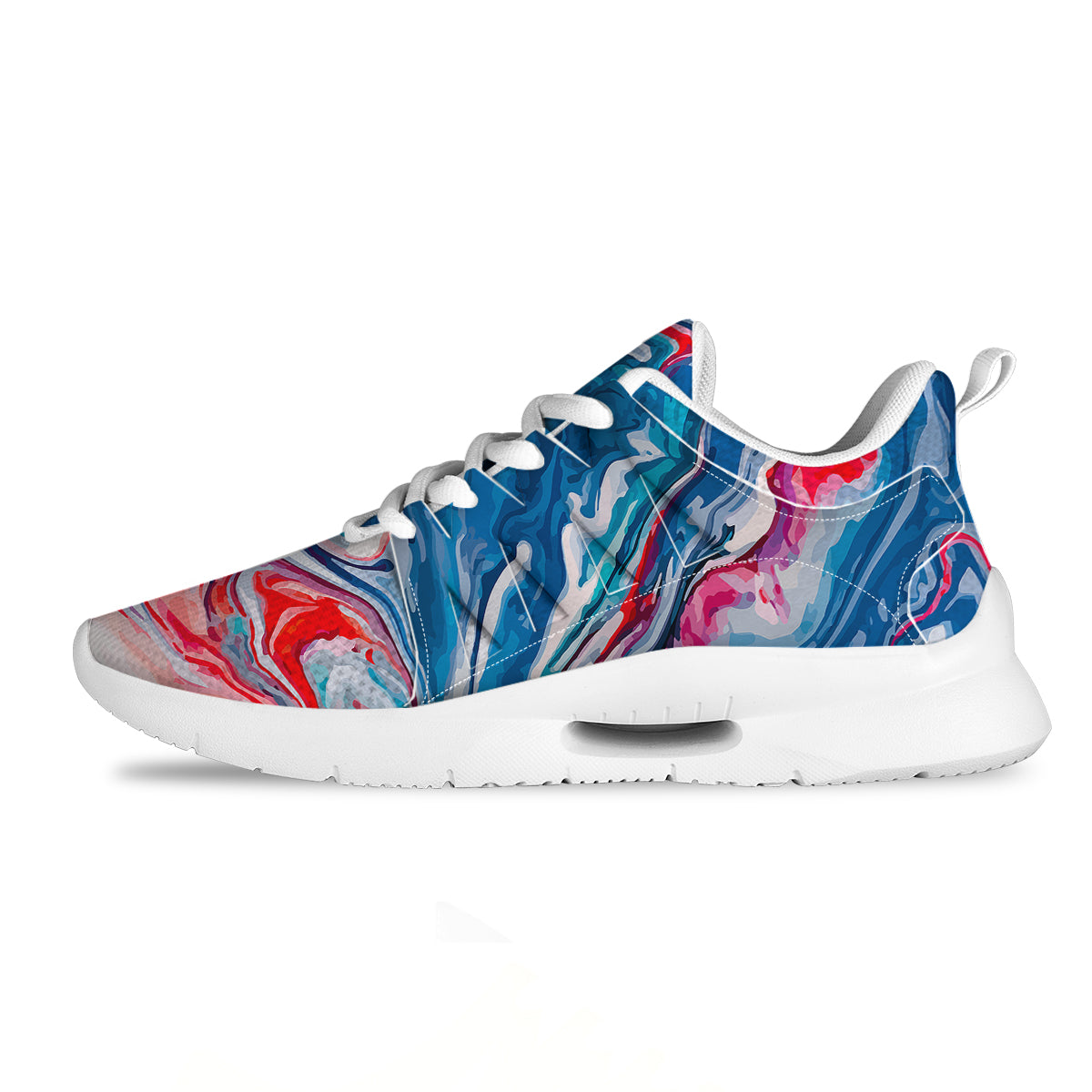 Marble Cartoon Texture Red Blue Print Tennis Shoes-grizzshop