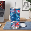 Marble Cartoon Texture Red Blue Print Tumbler-grizzshop