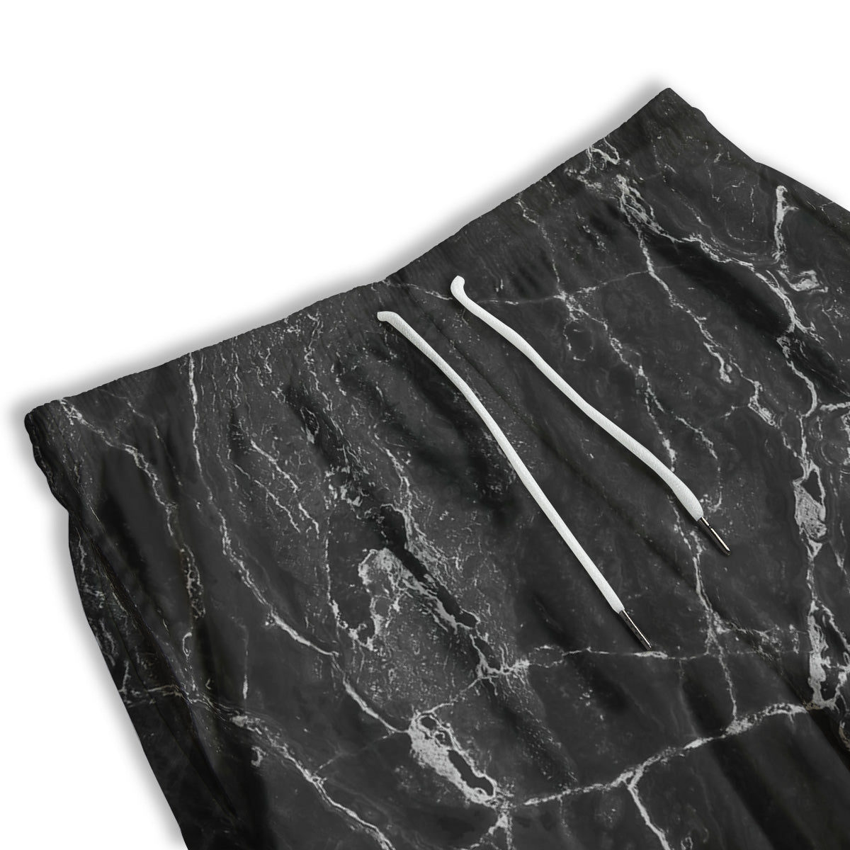 Marble Dark Black Grey Print Men's Athletic Shorts