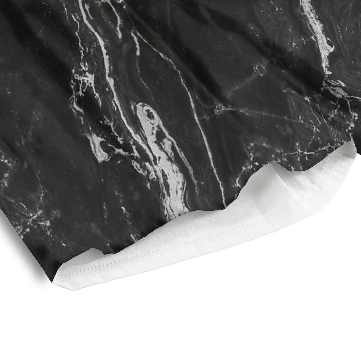 Marble Dark Black Grey Print Men's Athletic Shorts