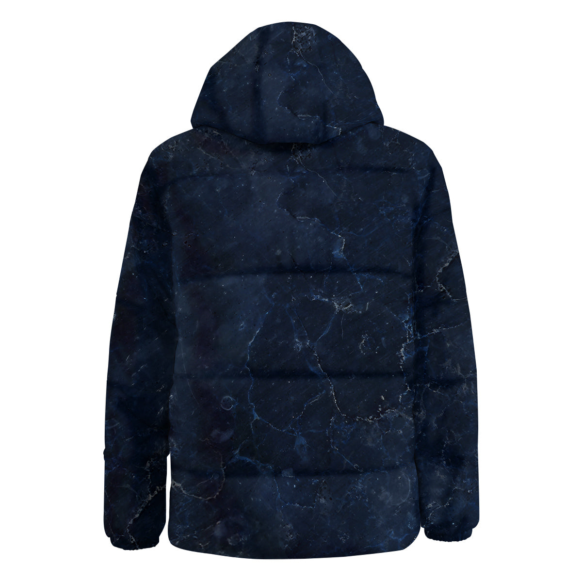 Marble Dark Blue Print Down Jacket-grizzshop