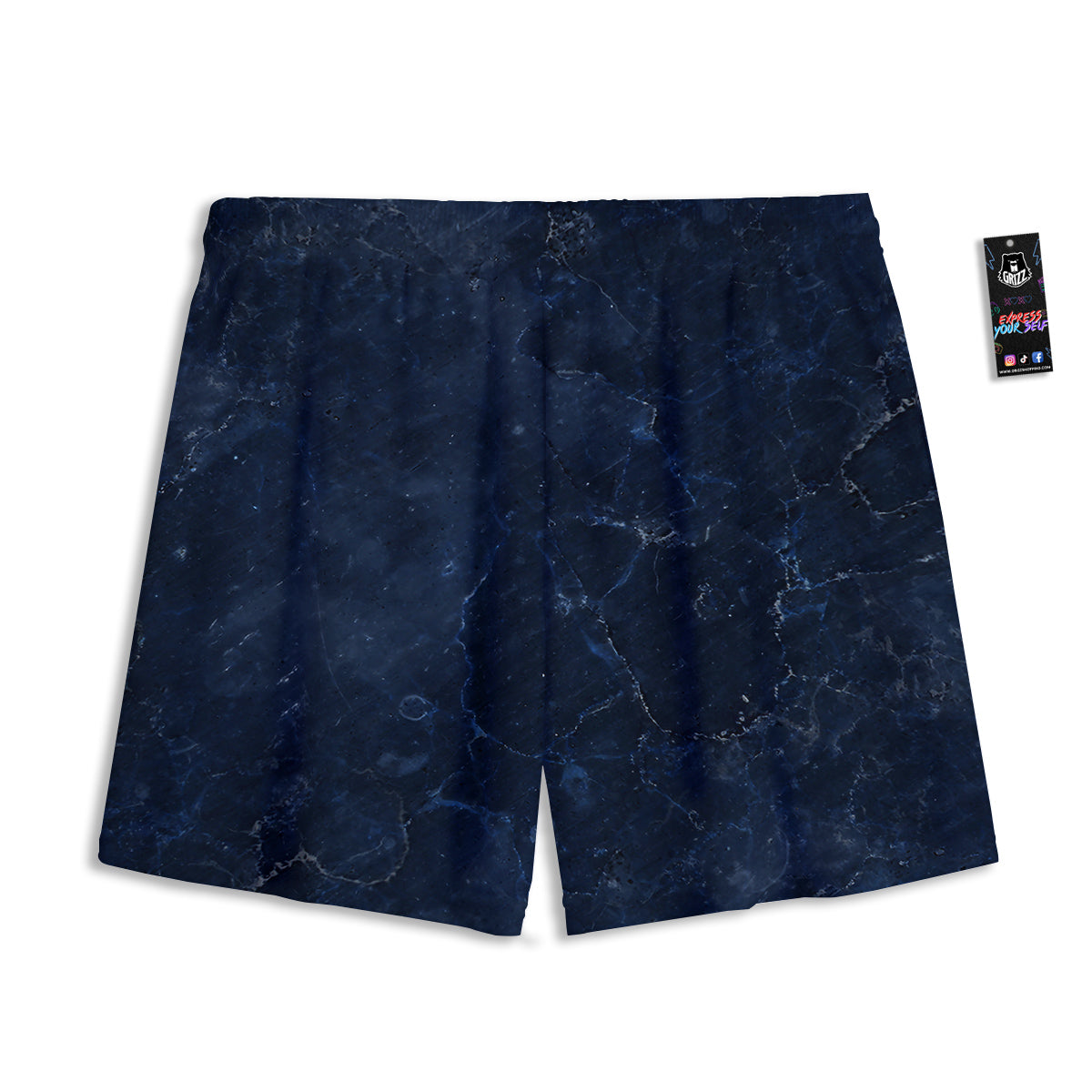 Marble Dark Blue Print Mesh Shorts