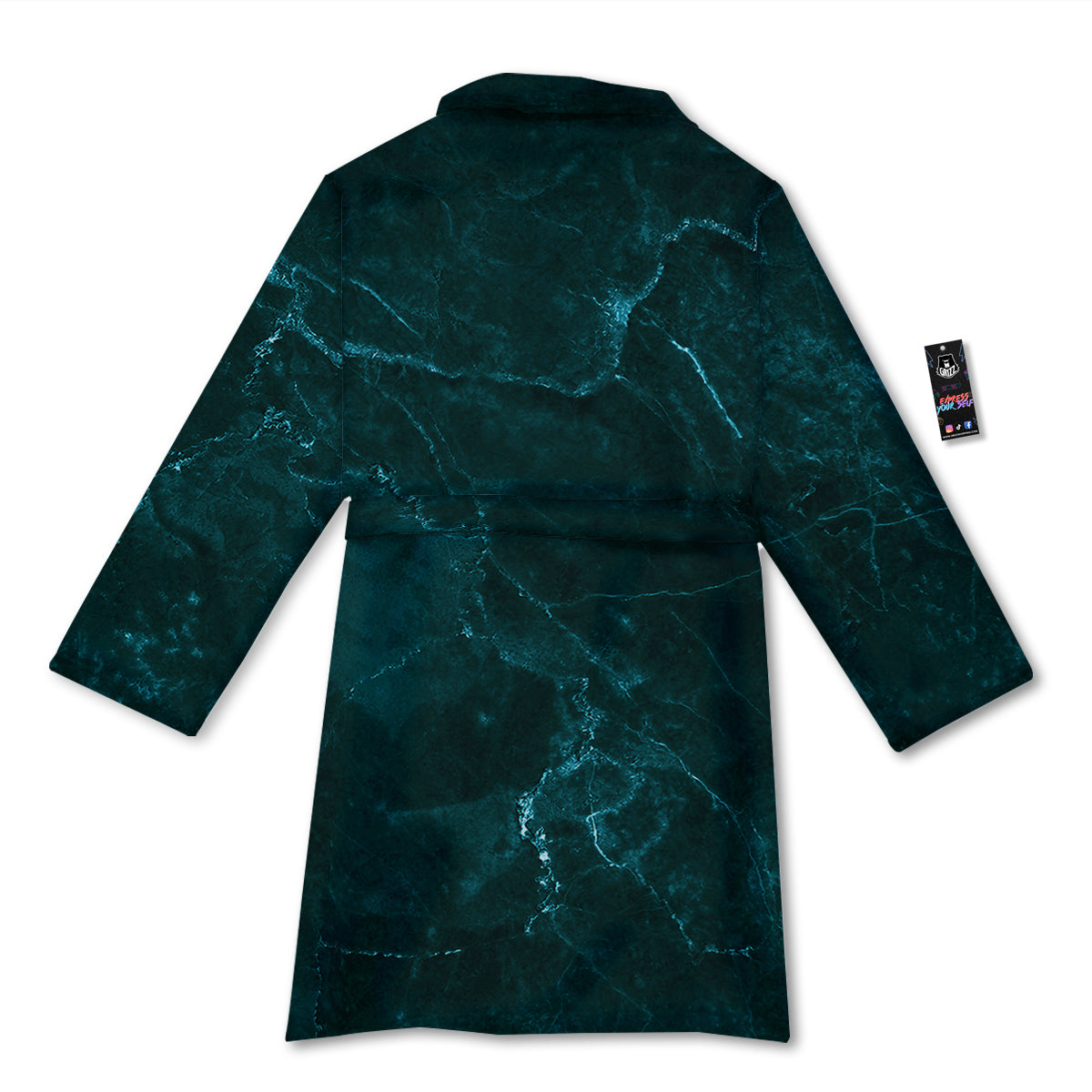 Marble Dark Green Print Bathrobe-grizzshop
