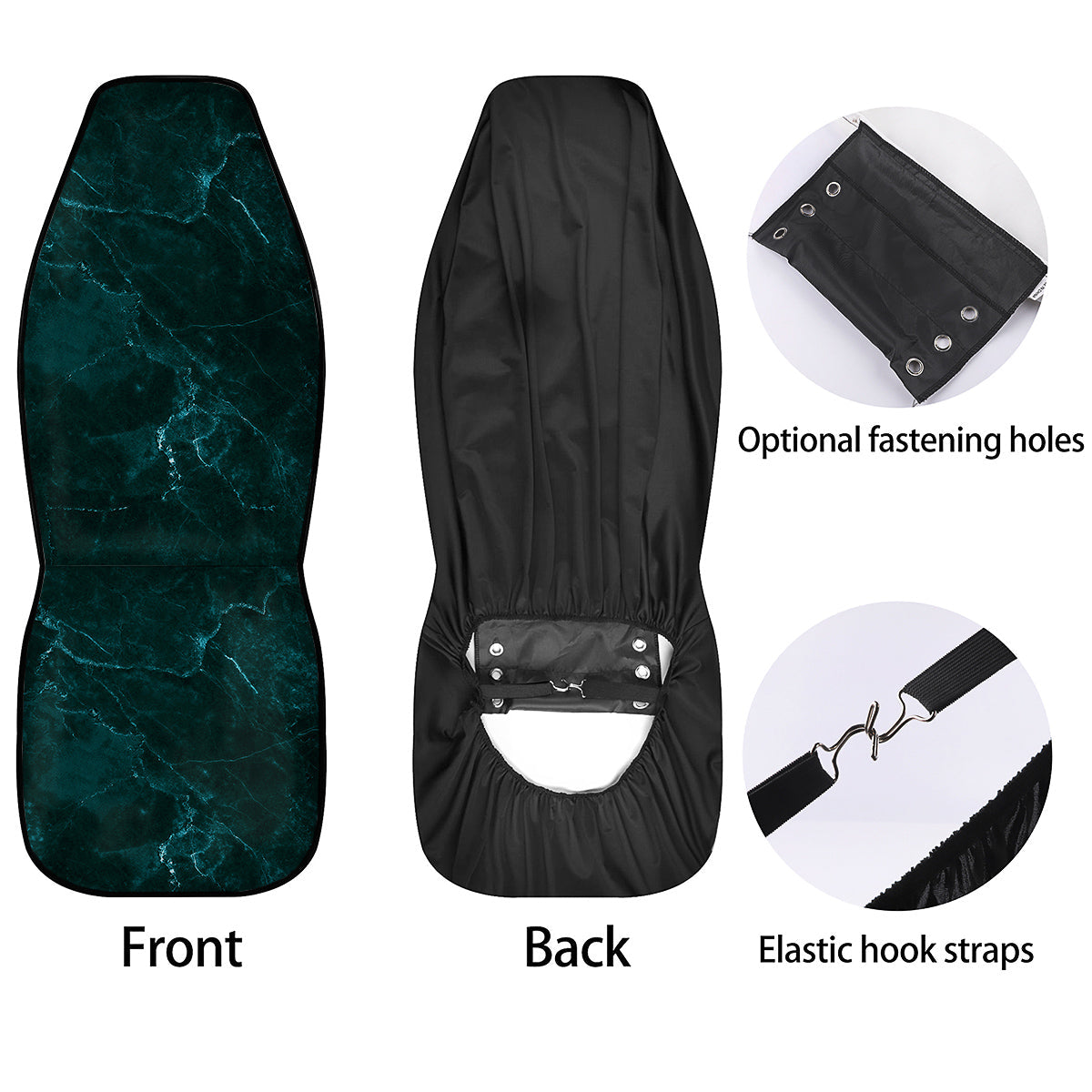 Marble Dark Green Print Car Seat Covers-grizzshop