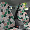 Marble Geometric And Tropical Leaves Print Car Seat Covers-grizzshop