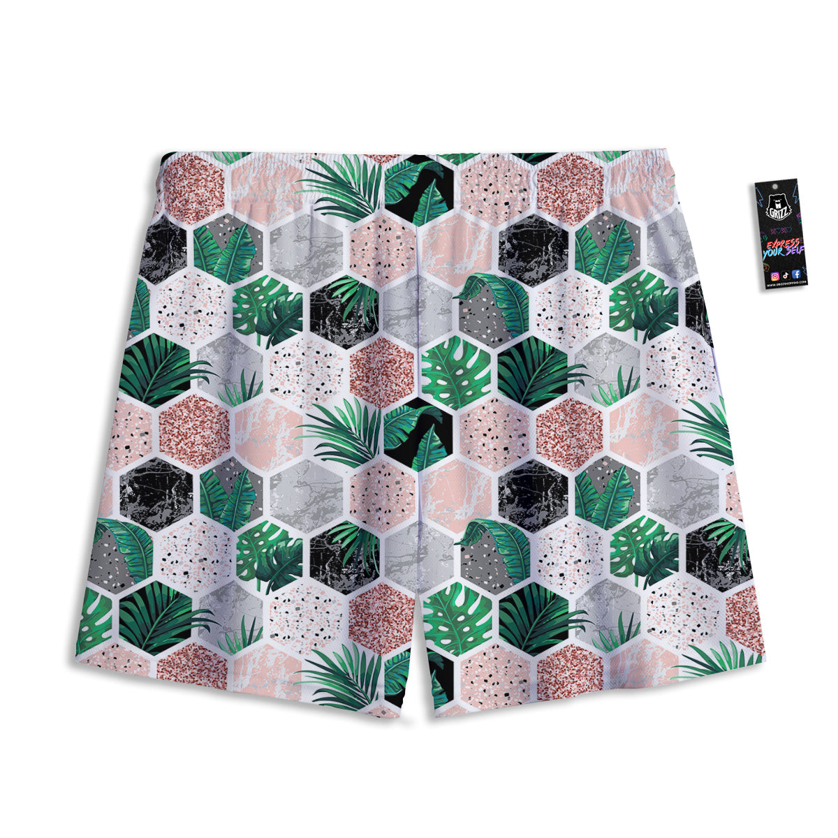 Night Owl Full Moon Print Mesh Shorts