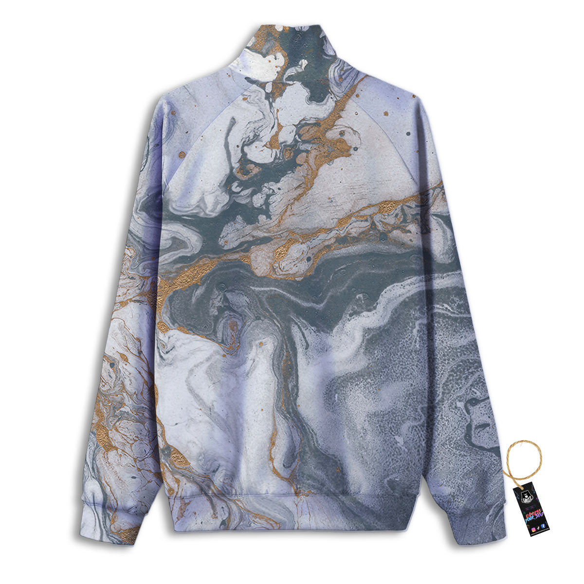 Marble Grey Bronze Print Track Jacket-grizzshop