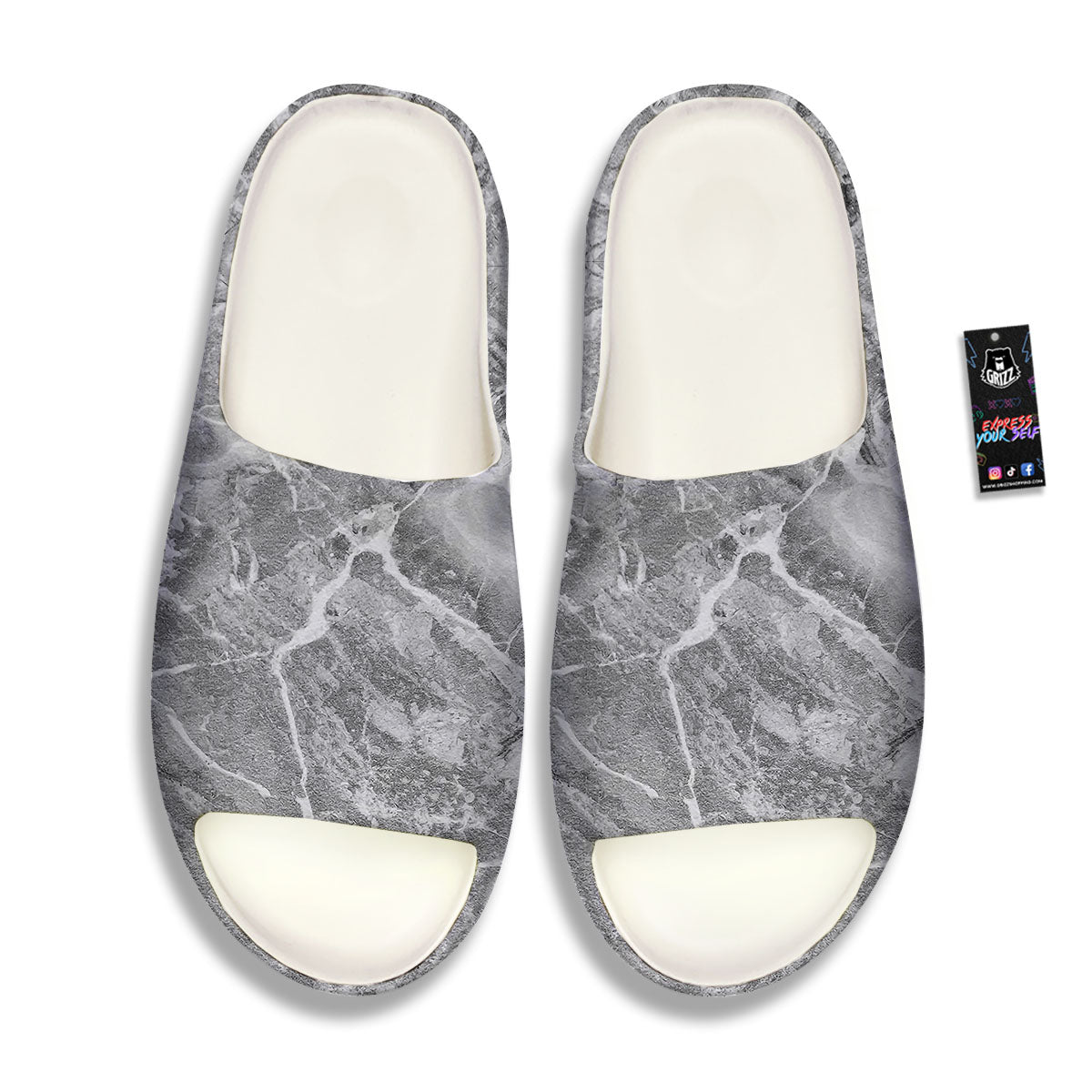 Marble Grey Print Sandals-grizzshop