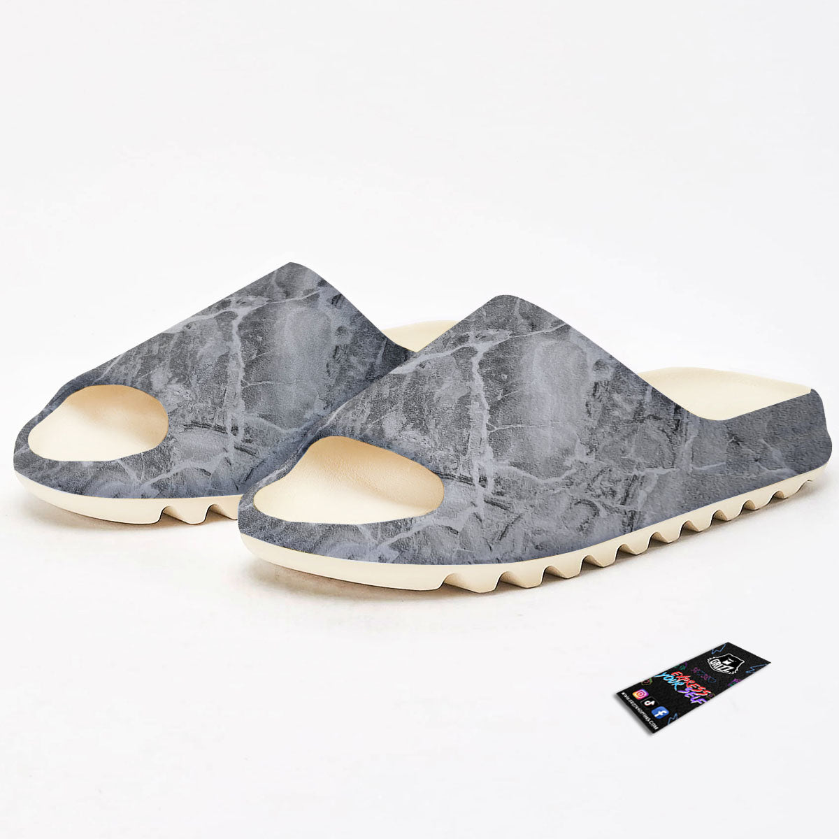 Marble Grey Print Sandals-grizzshop