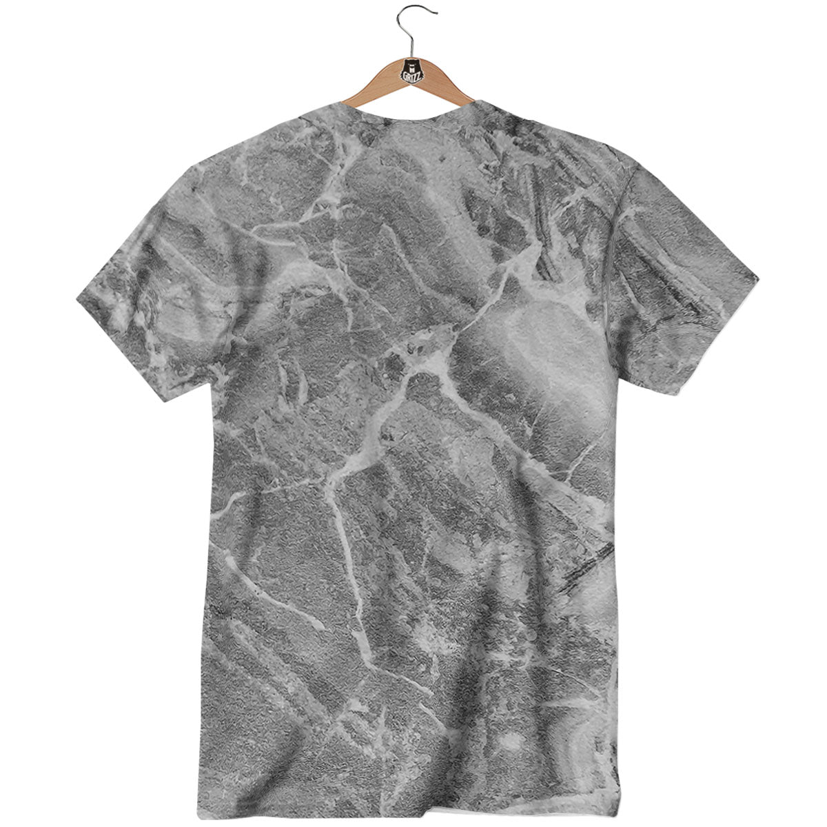 Marble Grey Print T-Shirt-grizzshop
