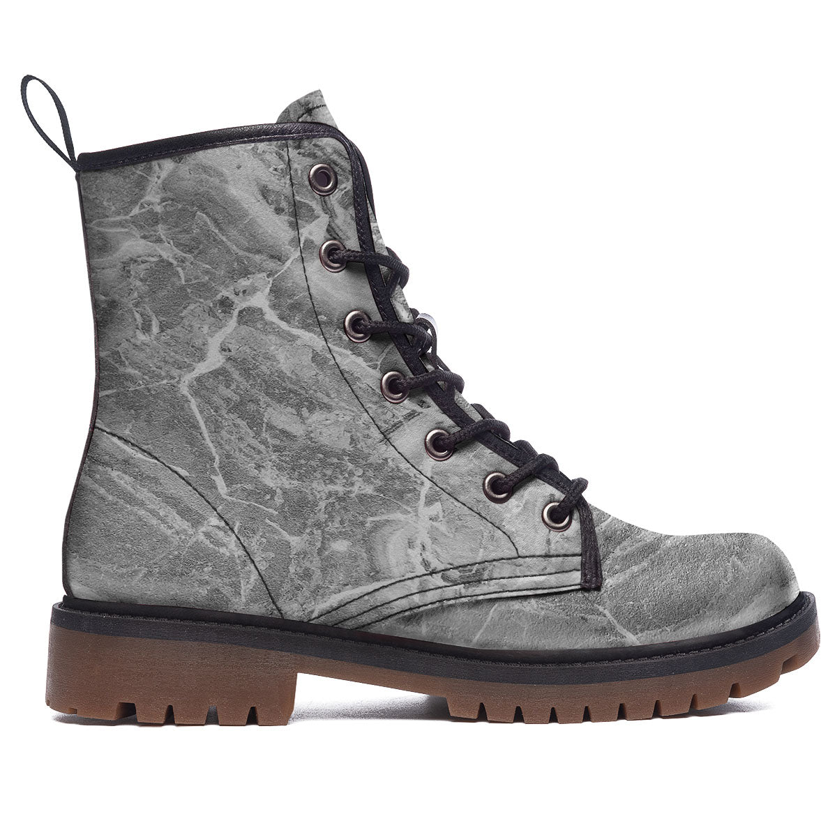 Marble Grey Print Work Boots-grizzshop