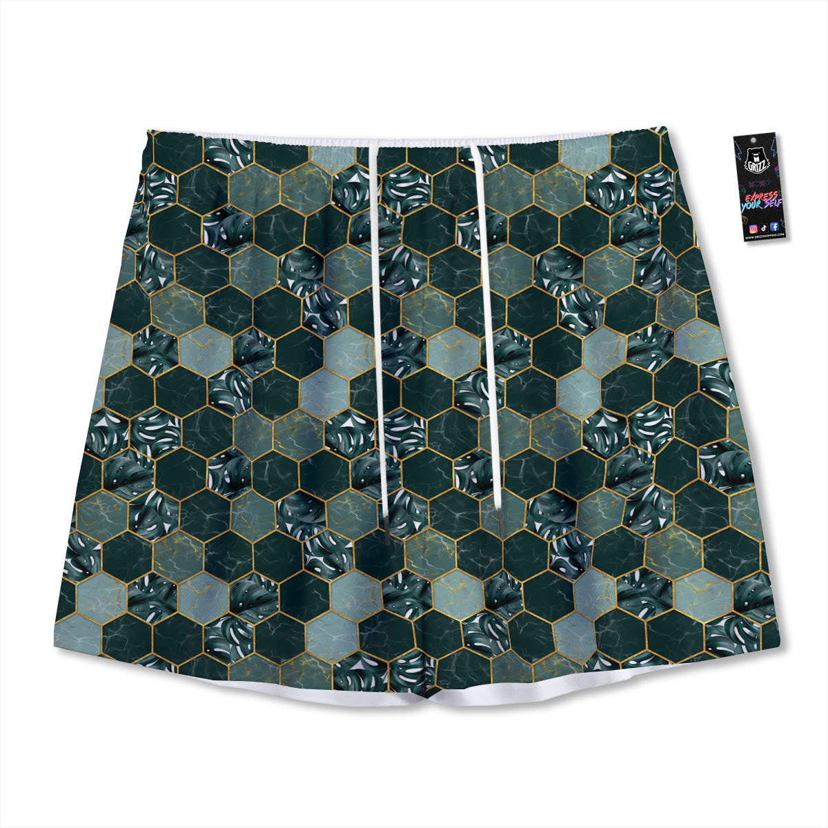 Nightclub EDM Party Print Mesh Shorts