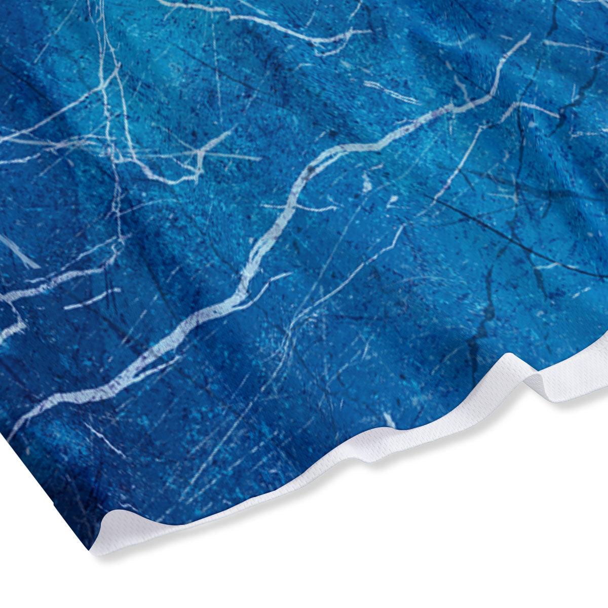 Marble Ice Blue Print Mesh Shorts