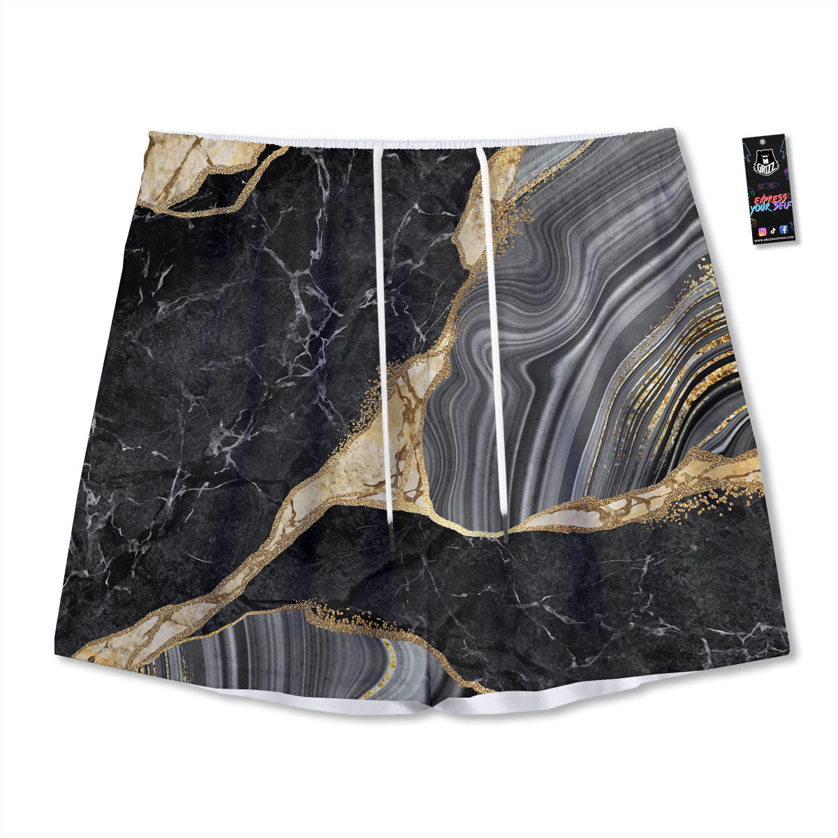 Moving Optical Illusion Green Spiral Mesh Shorts