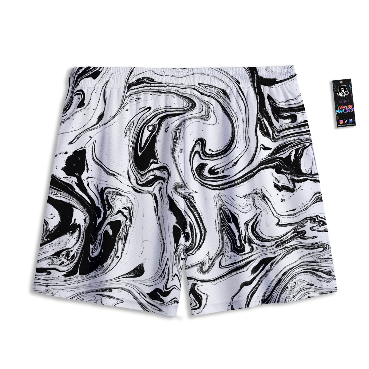 Lotus Leaf And Flower On The Water Print Pattern Mesh Shorts