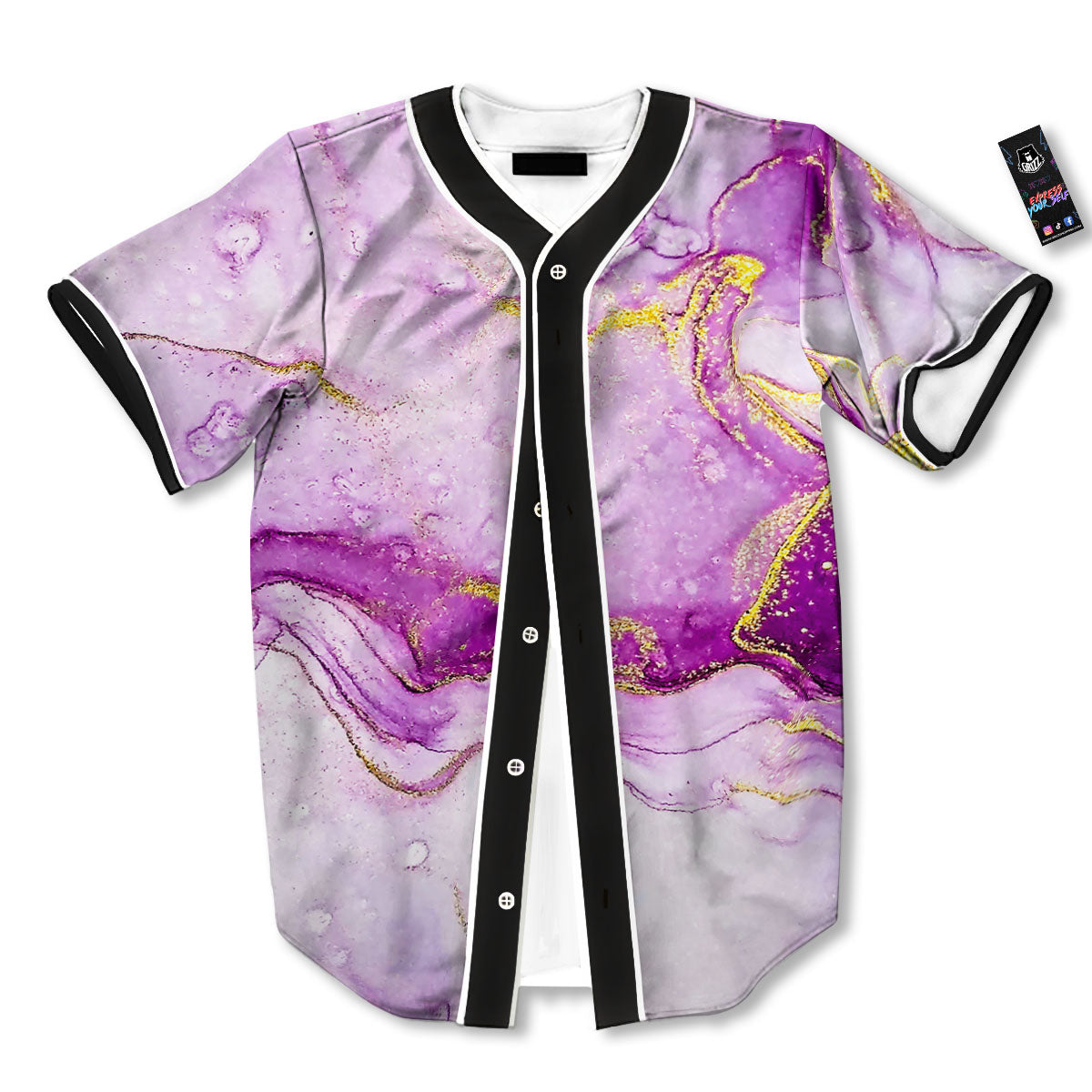 Marble Liquid Purple Print Pattern Baseball Jersey-grizzshop