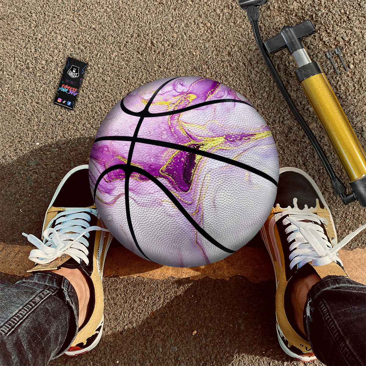 Marble Liquid Purple Print Pattern Basketball-grizzshop