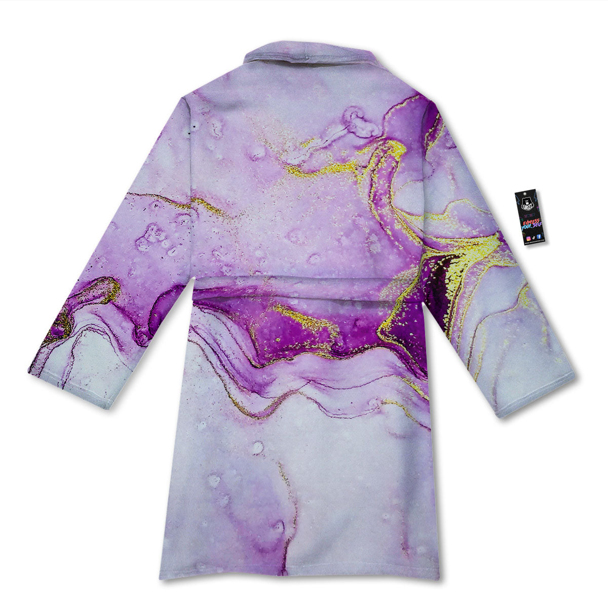 Marble Liquid Purple Print Pattern Bathrobe-grizzshop
