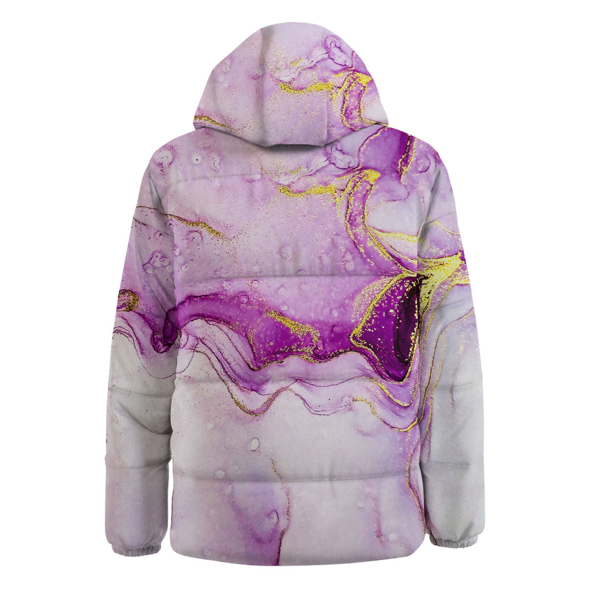 Marble Liquid Purple Print Pattern Down Jacket-grizzshop