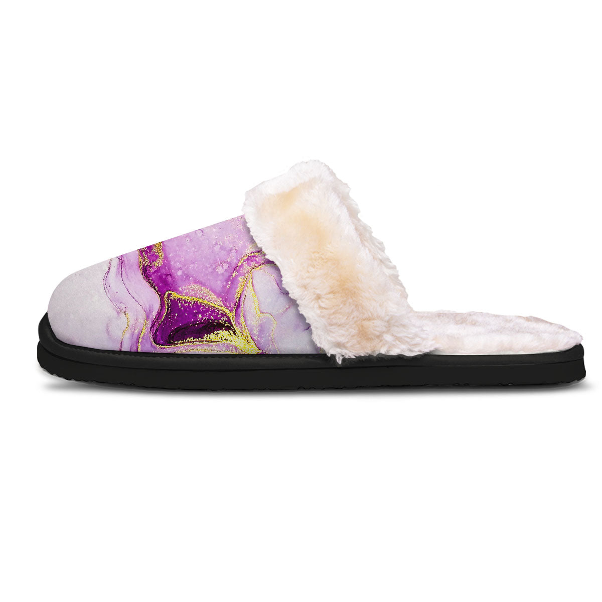 Marble Liquid Purple Print Pattern Slippers-grizzshop