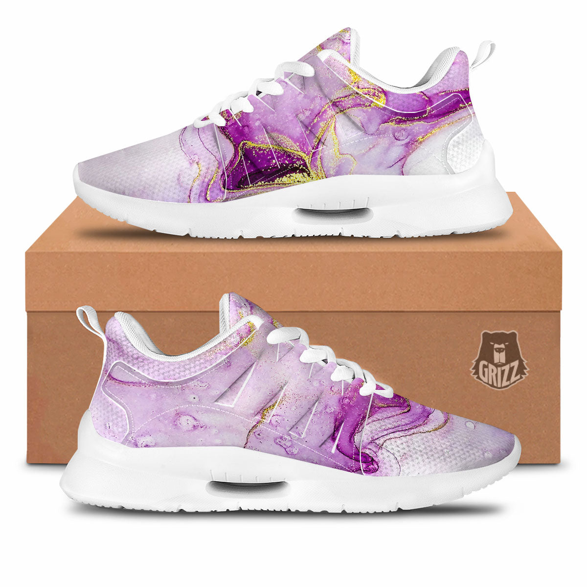 Marble Liquid Purple Print Pattern Tennis Shoes-grizzshop