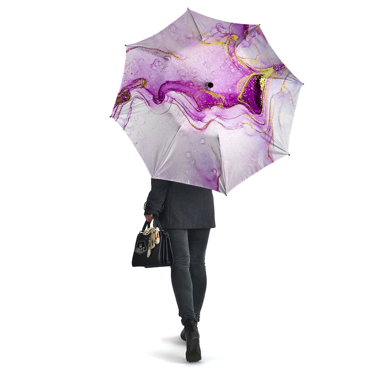 Marble Liquid Purple Print Pattern Umbrella-grizzshop