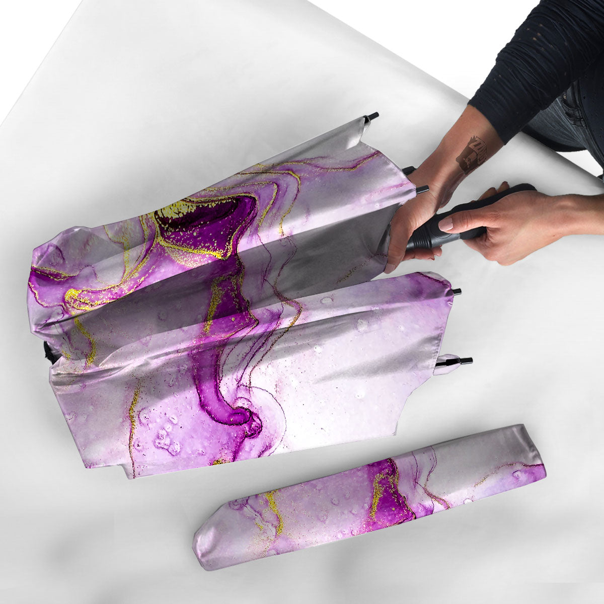 Marble Liquid Purple Print Pattern Umbrella-grizzshop