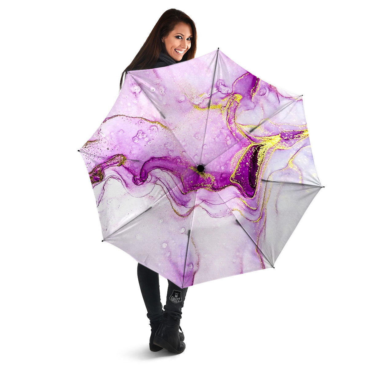 Marble Liquid Purple Print Pattern Umbrella-grizzshop