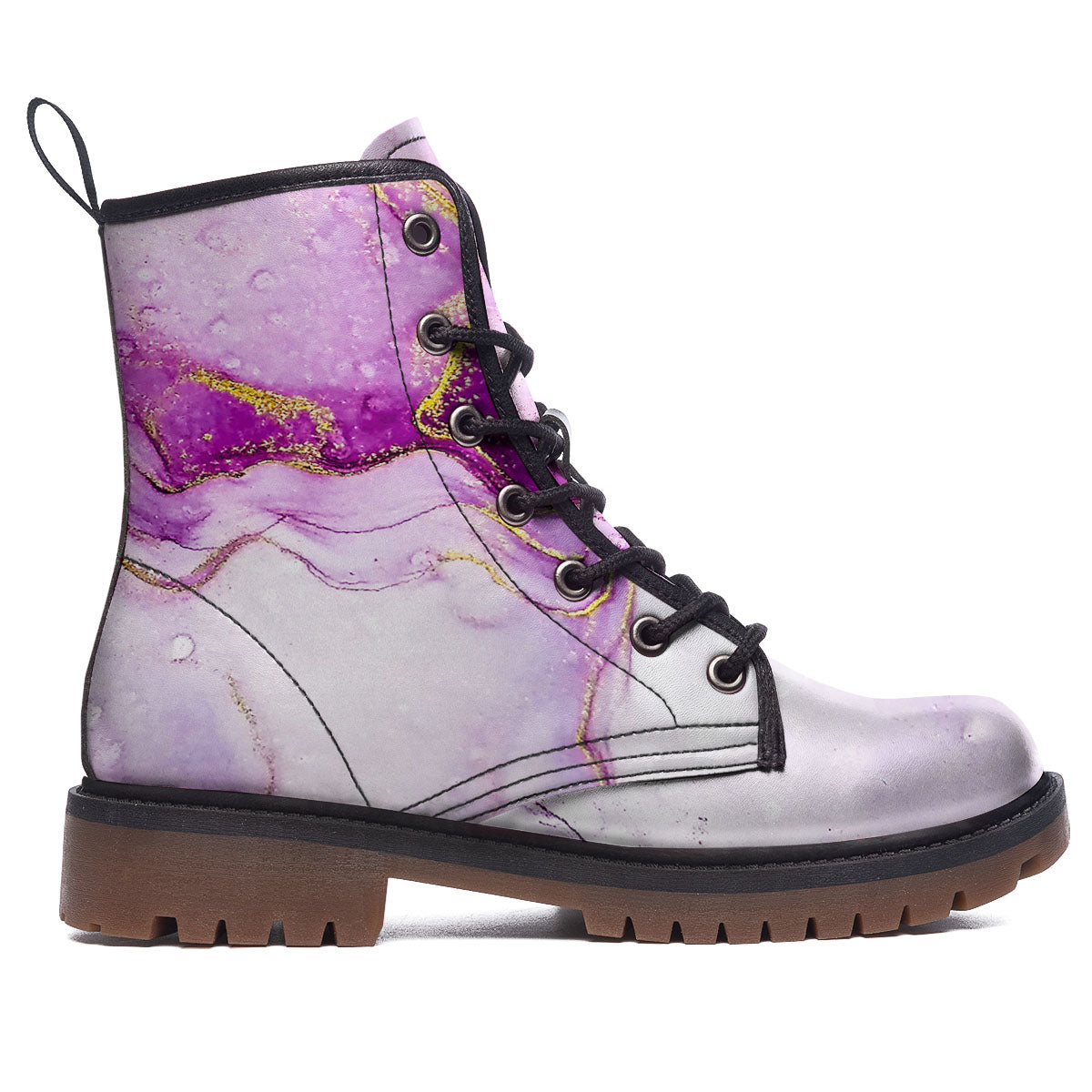 Marble Liquid Purple Print Pattern Work Boots-grizzshop
