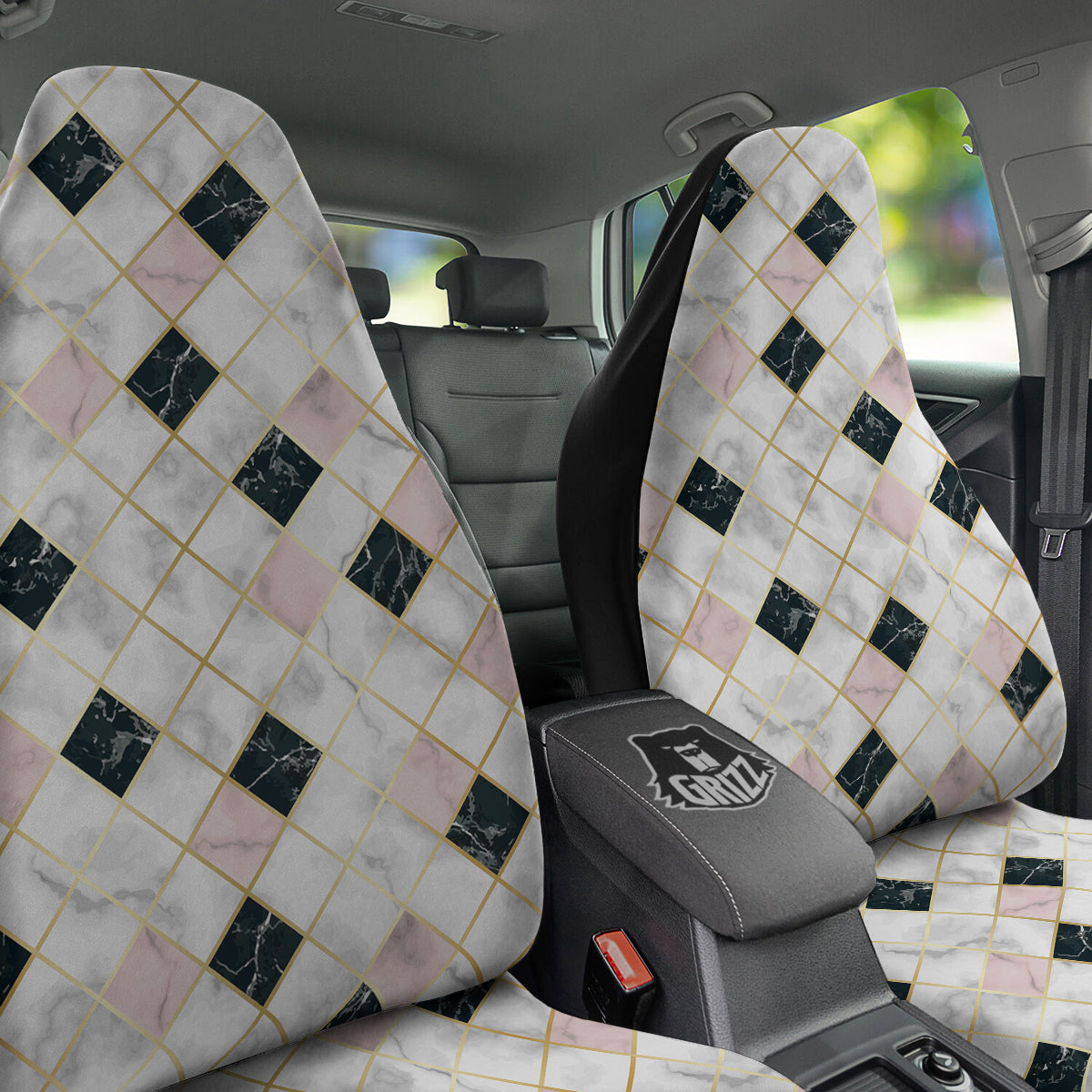 Marble Luxury Geometric Print Car Seat Covers-grizzshop