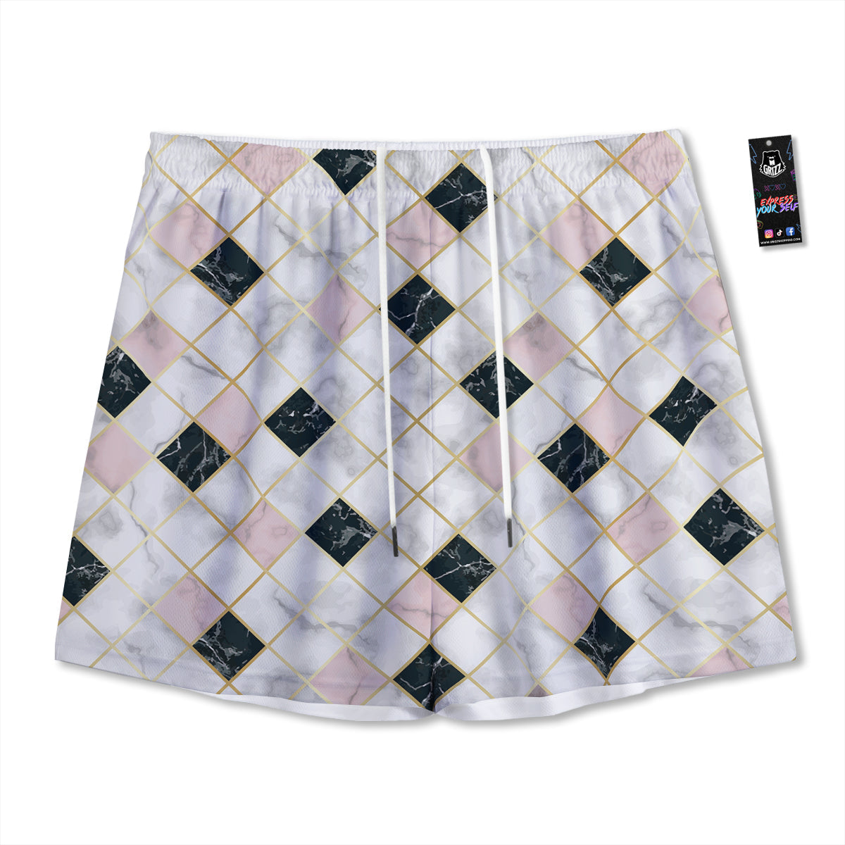 Ninja Cute Print Pattern Mesh Shorts